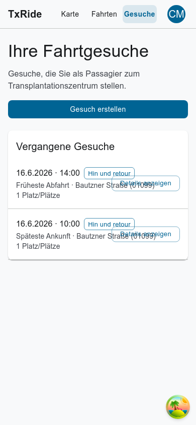 Gesuchübersicht