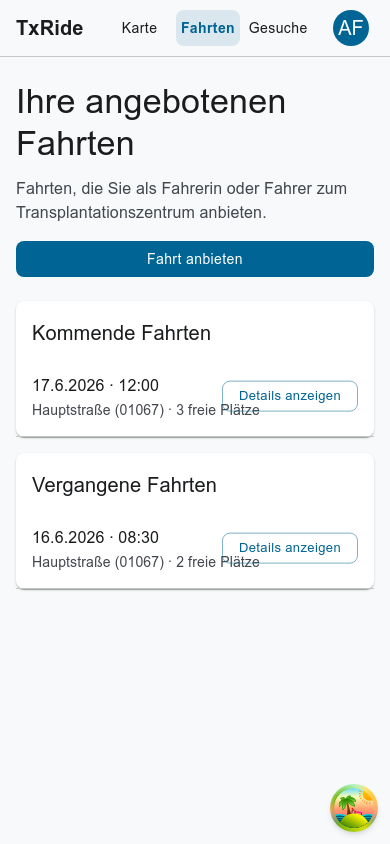 Fahrt in der Übersicht